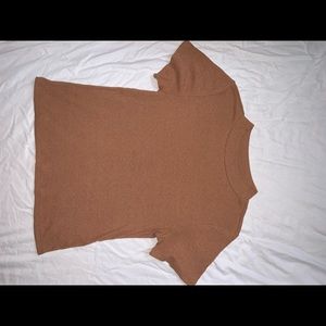 Pumpkin spice colored mock neck top